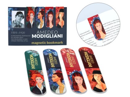 Zestaw 4 zakładek magnetycznych - A. Modigliani (CARMANI)