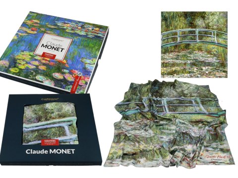 Apaszka Szal ze szlachetnej tkaniny - Monet, Staw z nenufarami (CARMANI)