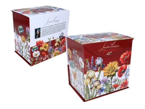 Piękny KUBEK z sitkiem i przykrywką 600 ml - Maki PORCELANA