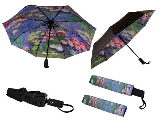 Parasol automat, składany - C. Monet, Lilie wodne (pod spodem) (CARMANI)