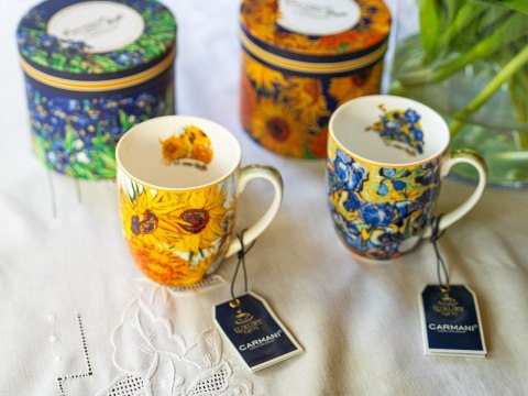 Kubek w pięknym pudełku - Van Gogh, Irysy
