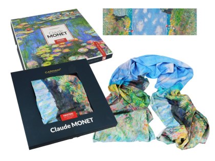 Apaszka Szal ze szlachetnej tkaniny - C. Monet, Spacer po klifie w Pourville (CARMANI)