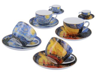 Komplet 2 dużych filiżanek premium - V. van Gogh, Taras kawiarni nocą i Gwiaździsta noc Komplet 2 dużych filiżanek premium