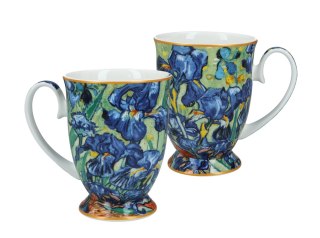 Komplet 2 kubków w sercu - Van Gogh, Irysy PORCELANA