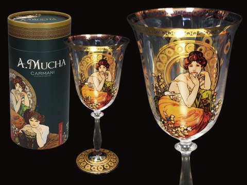 Kieliszek do wina - A.Mucha. Kamienie szlachetne - Topaz (CARMANI)