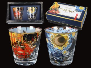 Komplet 2 szklanek premium - V. Van Gogh. Gwiaździsta Noc + Taras kawiarni w nocy (CARMANI)