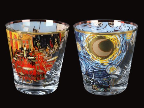 Komplet 2 szklanek premium - V. Van Gogh. Gwiaździsta Noc + Taras kawiarni w nocy (CARMANI)