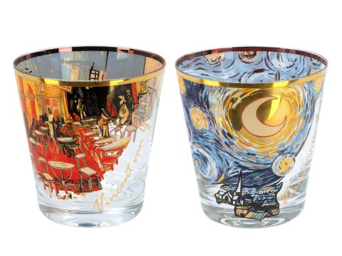 Komplet 2 szklanek premium - V. Van Gogh. Gwiaździsta Noc + Taras kawiarni w nocy (CARMANI)