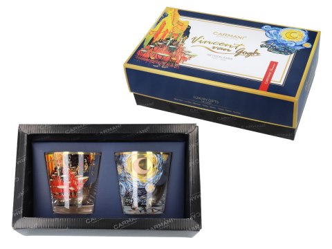 Komplet 2 szklanek premium - V. Van Gogh. Gwiaździsta Noc + Taras kawiarni w nocy (CARMANI)